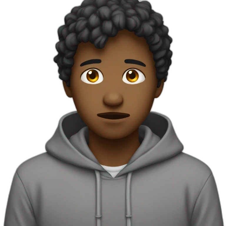 a sad boy with hoodie emoji