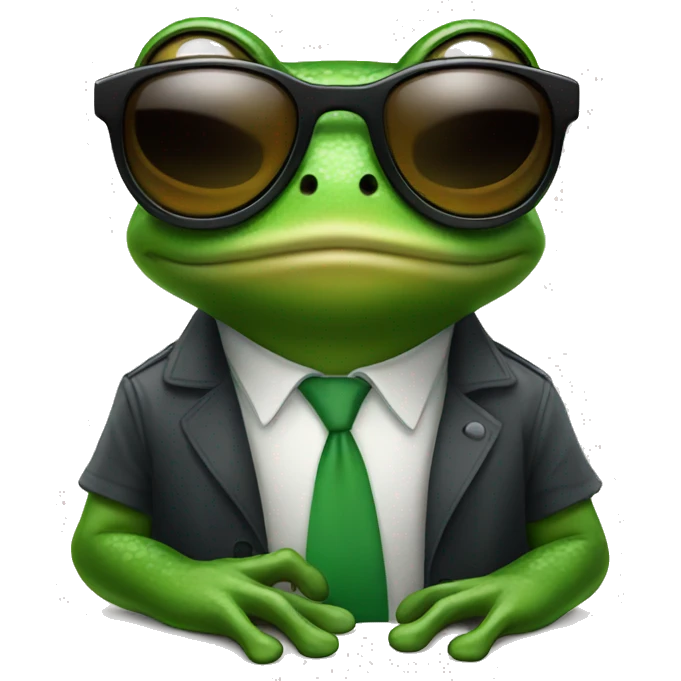 Frog with sunglasses emoji