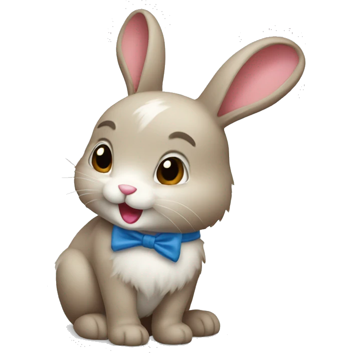 bunny ios with bow emoji