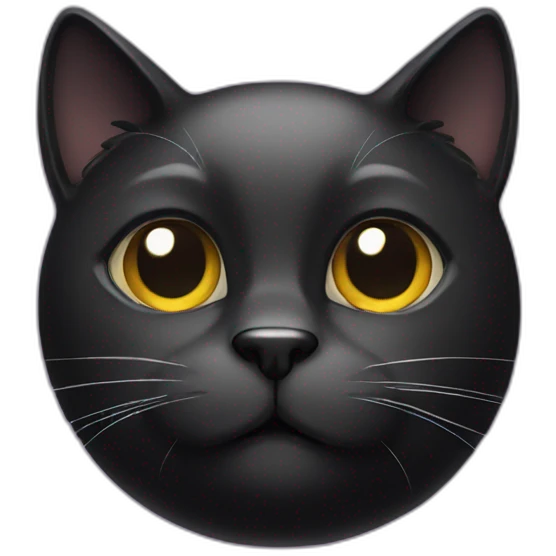 Black cat thinking about  emoji