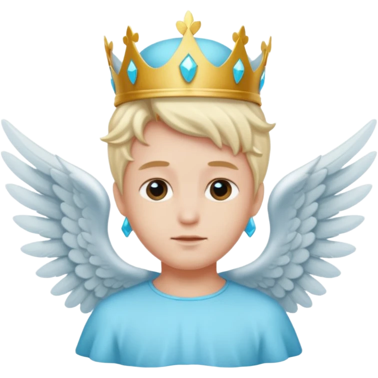 an angel with a cyan crown on his head, 4 wings emoji