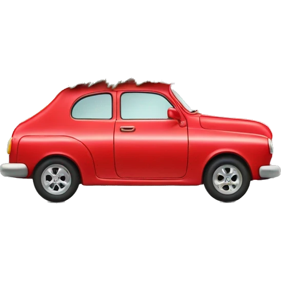 Red car with Christmas tree on top emoji
