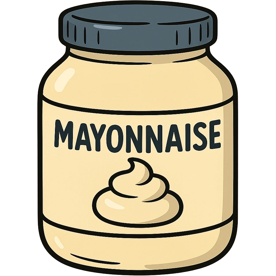 flat toon style mayonnaise jar emoji