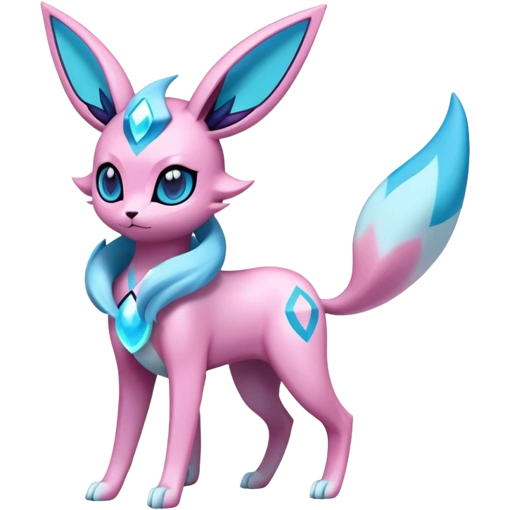  futuristic Glaceon-Espeon-Sylveon-Umbreon-hybrid, full body emoji