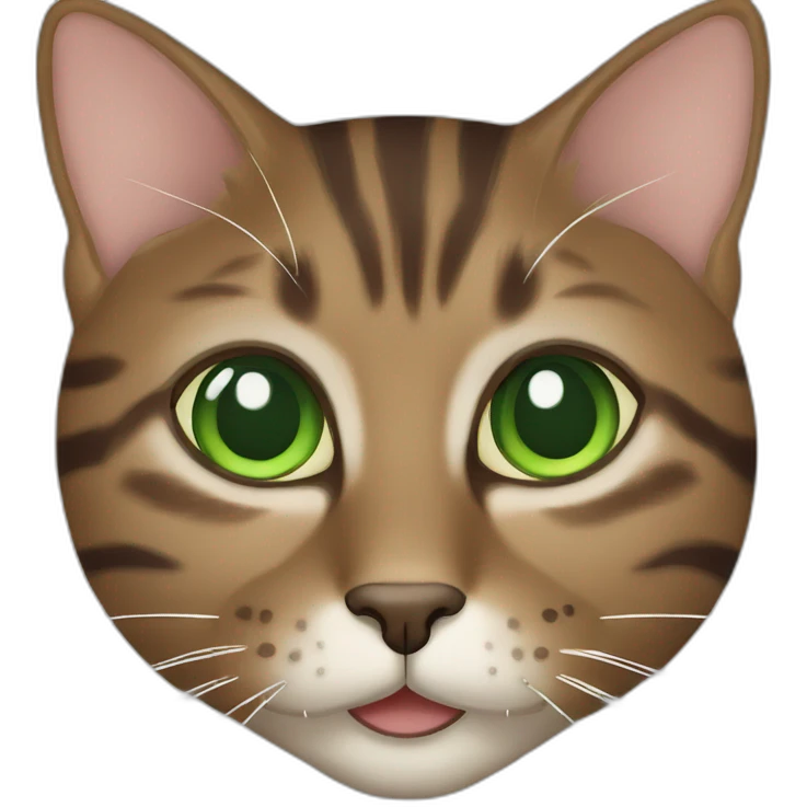 Brown tabby cat with green eyes emoji