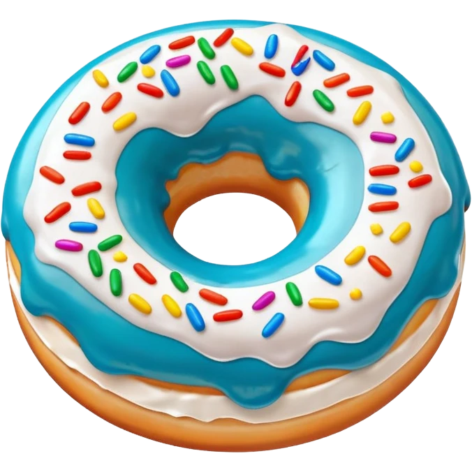 white donut with sprinkles emoji