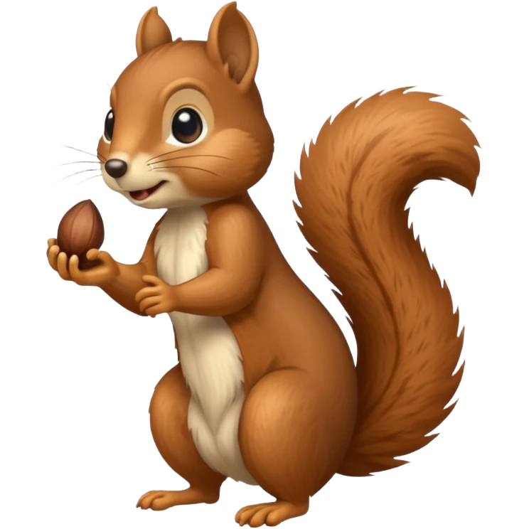 Thin and tall squirrel with nut emoji