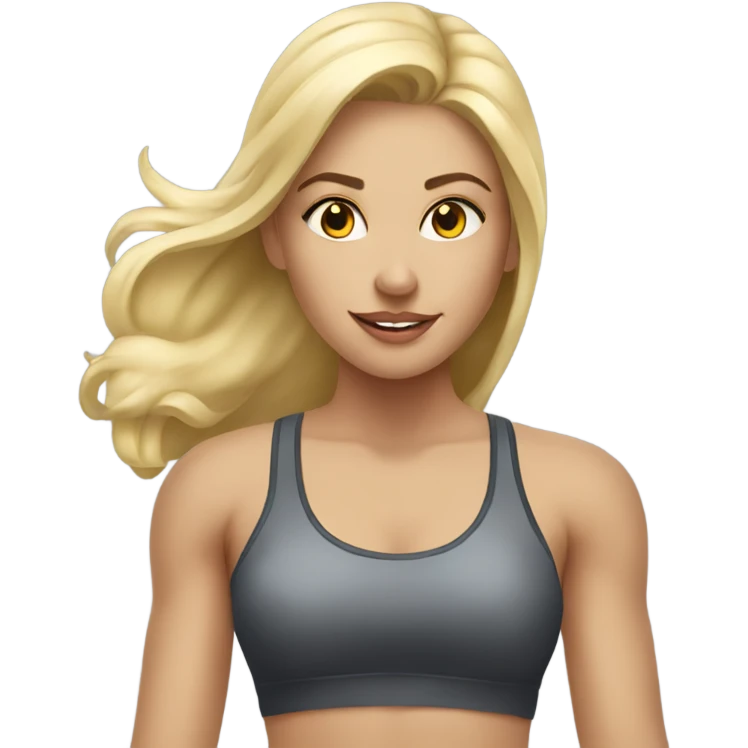 Beautiful blonde girl working out emoji