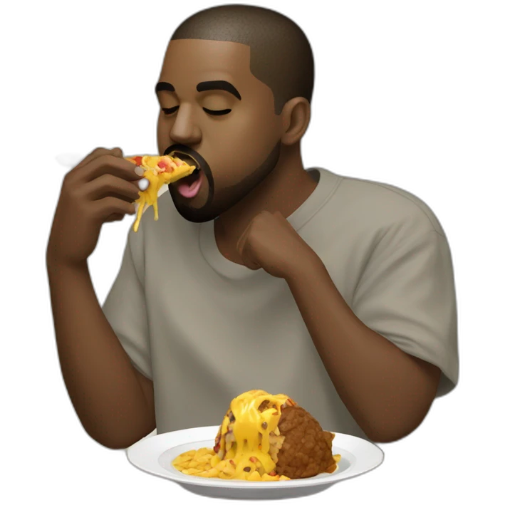 Kanye West eating emoji