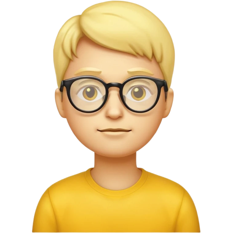 yellow emoji wearing glasses and thinking not smiling- not a person. Just an emoji emoji