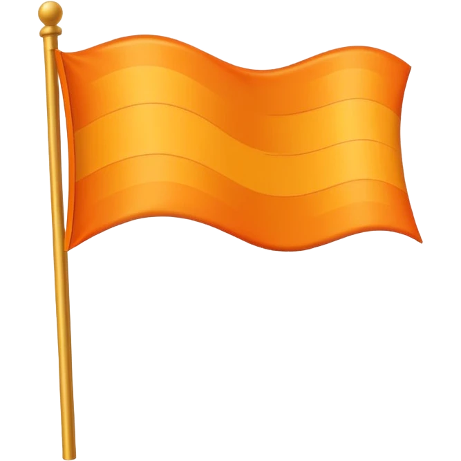Solid Orange Color wavy flag emoji