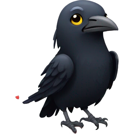 crow with hearts emoji