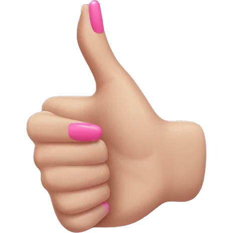Thumbs up pink nails emoji