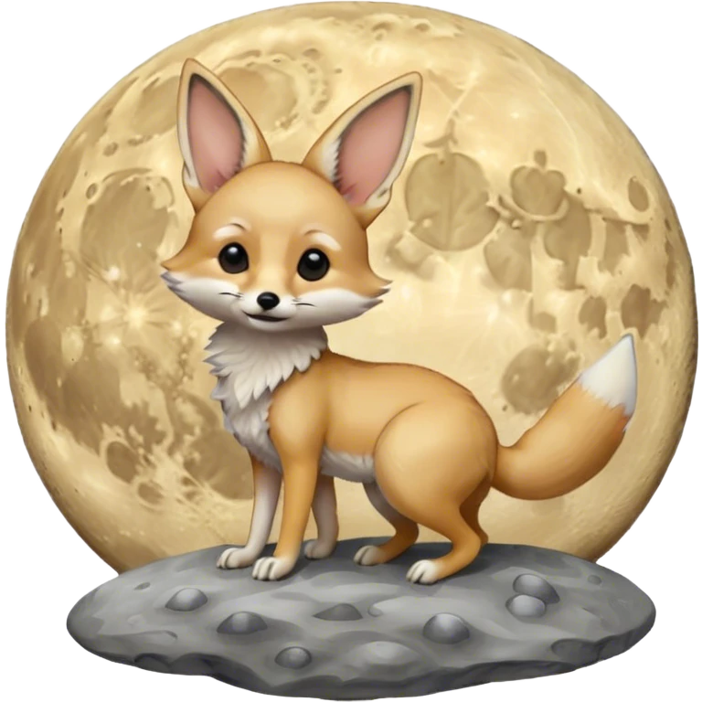fennec on the moon emoji
