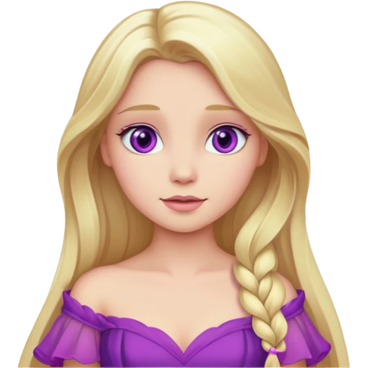 Aurora with long blonde hair, violet eyes, pink outfit emoji