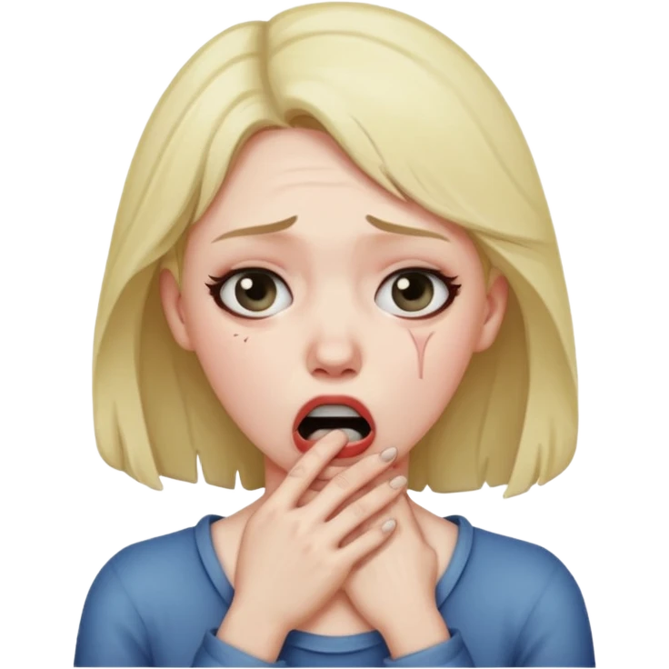 woman choking herself emoji