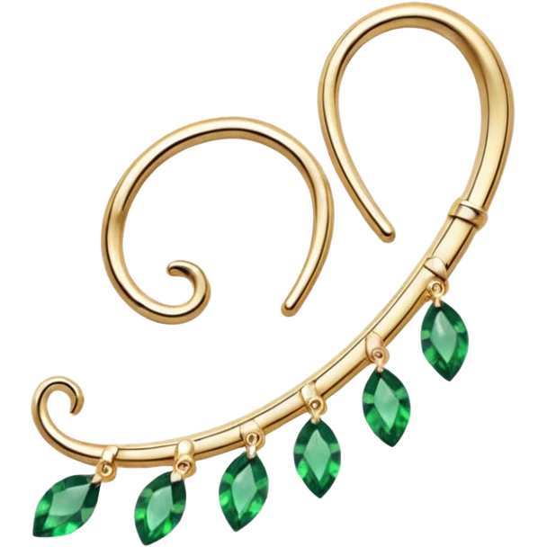 Elvish fae shiny sparkly translucent diaphanous ear climber ear cuff ear piece apparel emoji