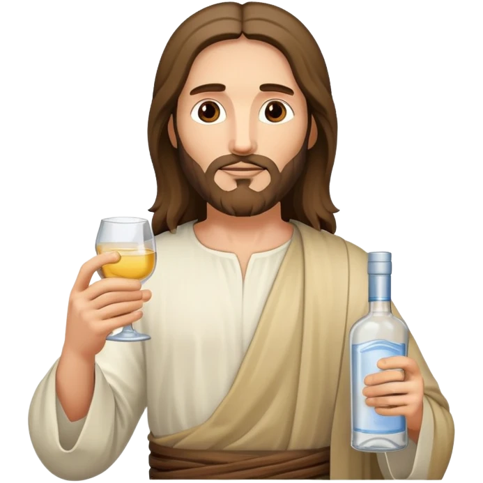 Jesus holding a bottle of vodka emoji