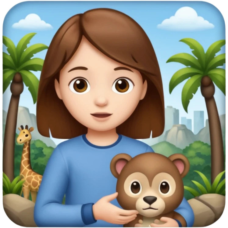 Zoo, child playing. emoji