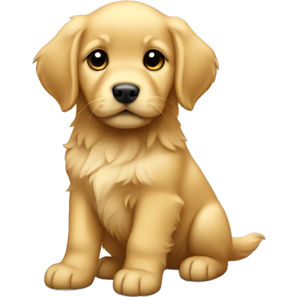Golden retriever puppy standing emoji