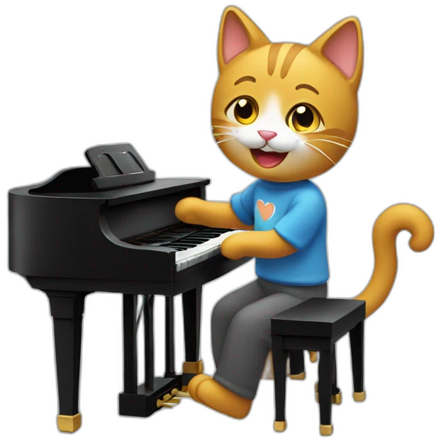 Un gato tocando el piano emoji