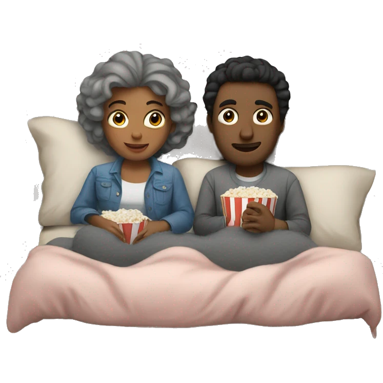 Couple watching movies in bed emoji