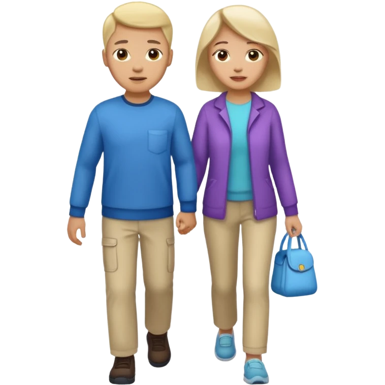 person and their carer walking emoji