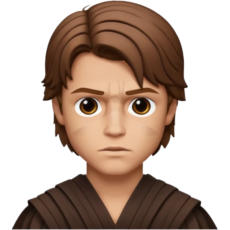 Anakin skywalker with face scar left eye brown hair  emoji