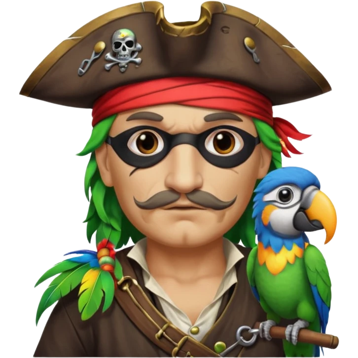 pirate and parrot emoji