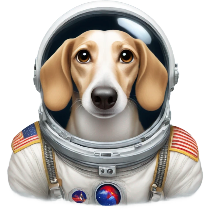 White Dachshund as Russian cosmonaut  emoji