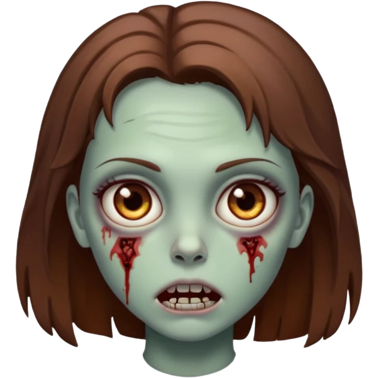 девушка зомби с карими глазами коричневыми волосами emoji