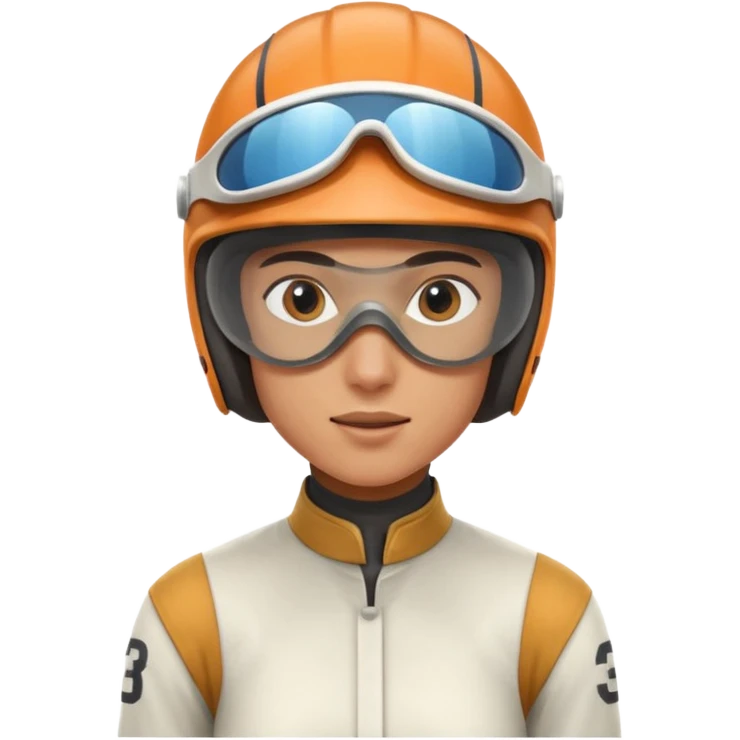 professional horse racing rider portrait, head and shoulders only, helmet visor, racing goggles, sleek jockey outfit, focused expression, 3D cartoon, mobile game icon style, clean background, no text, no watermark
 emoji