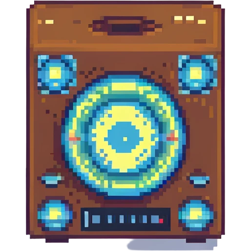DJ sound speaker pixel art style emoji