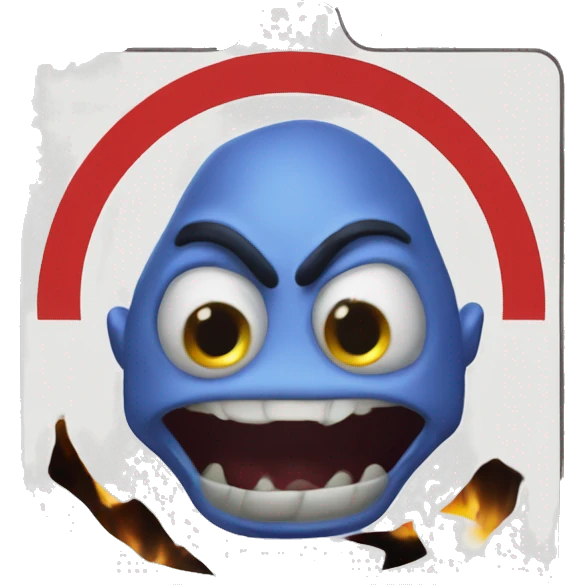 goofy danger warning sign monster emoji
