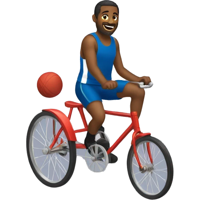 sportsman riding a tricycle emoji