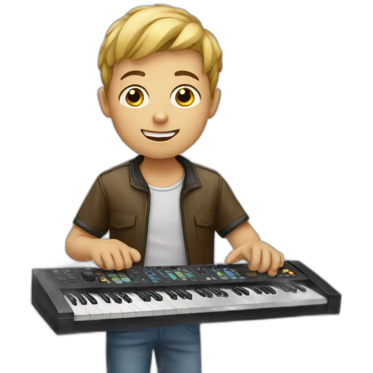 boy play synthesizer emoji
