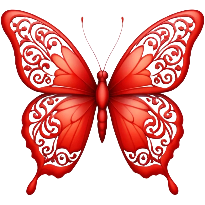 Buttlerfly red  emoji