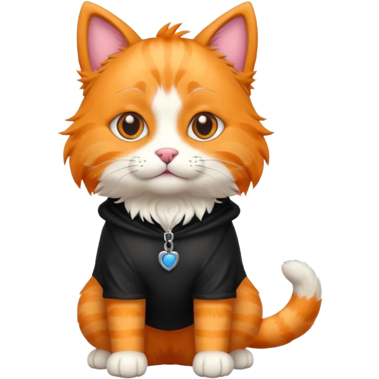 an orange cat that has a black dog costume on emoji