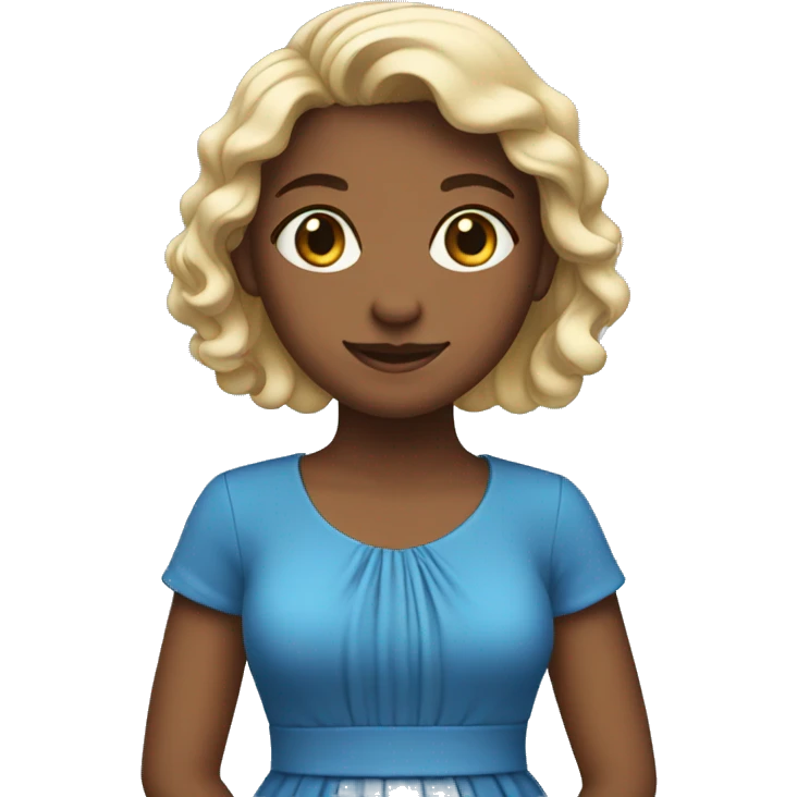 A girl in a blue dress emoji