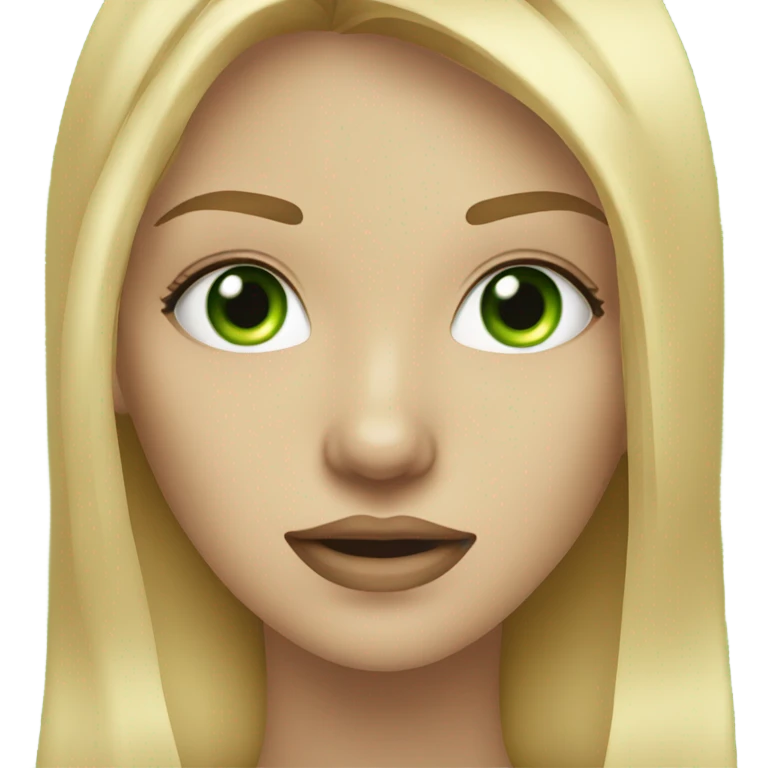 Blonde girl with green eye patches in face emoji