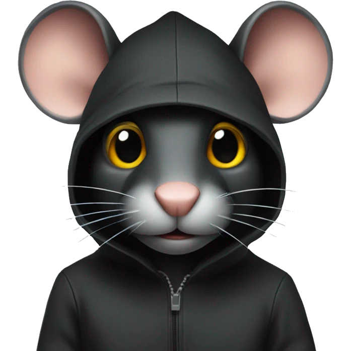 A black rat as a hacker emoji