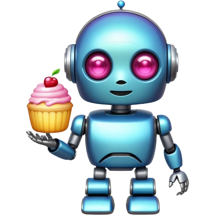 The cute robot and dessert, 3d emoji emoji