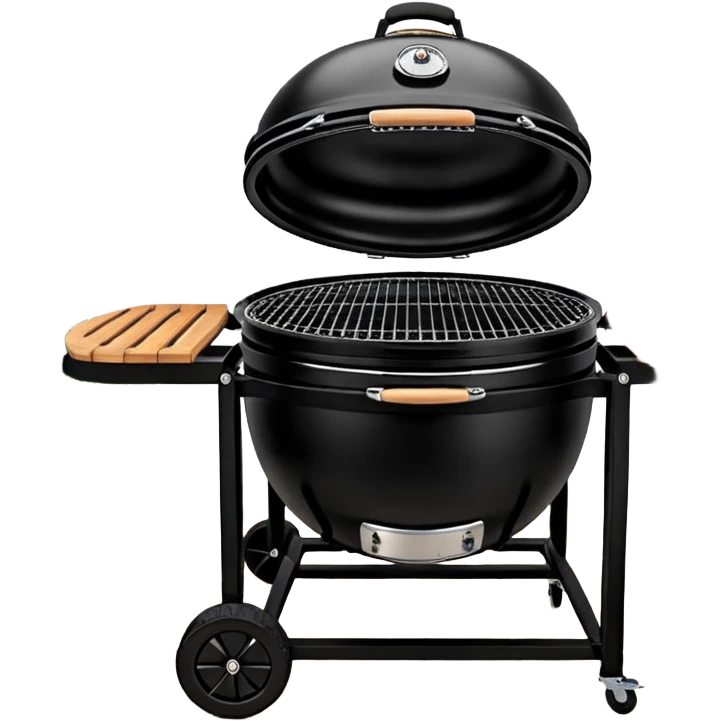 Black large primo kamado bbq on weels emoji