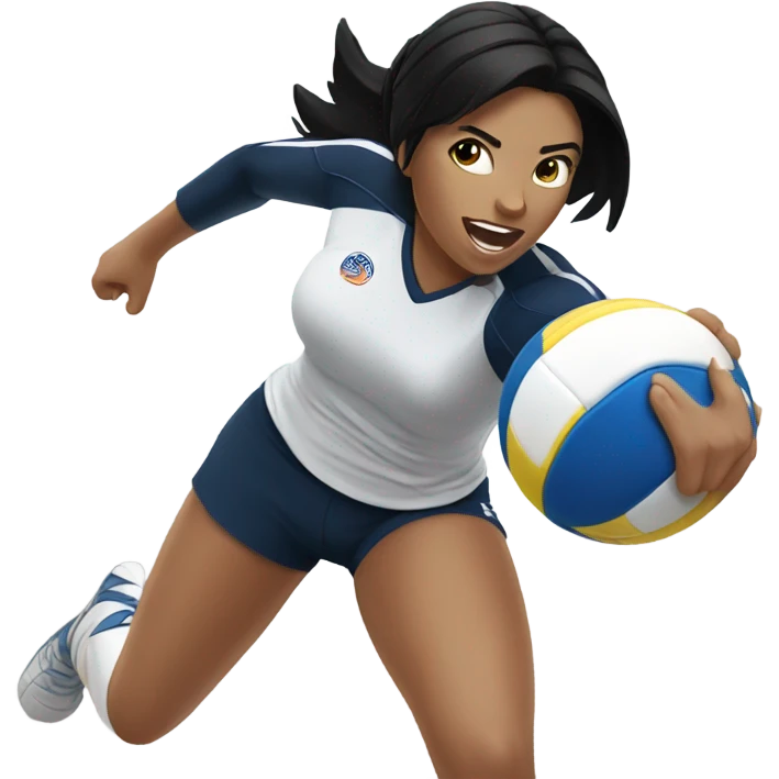 Voley player female with black hair playing emoji