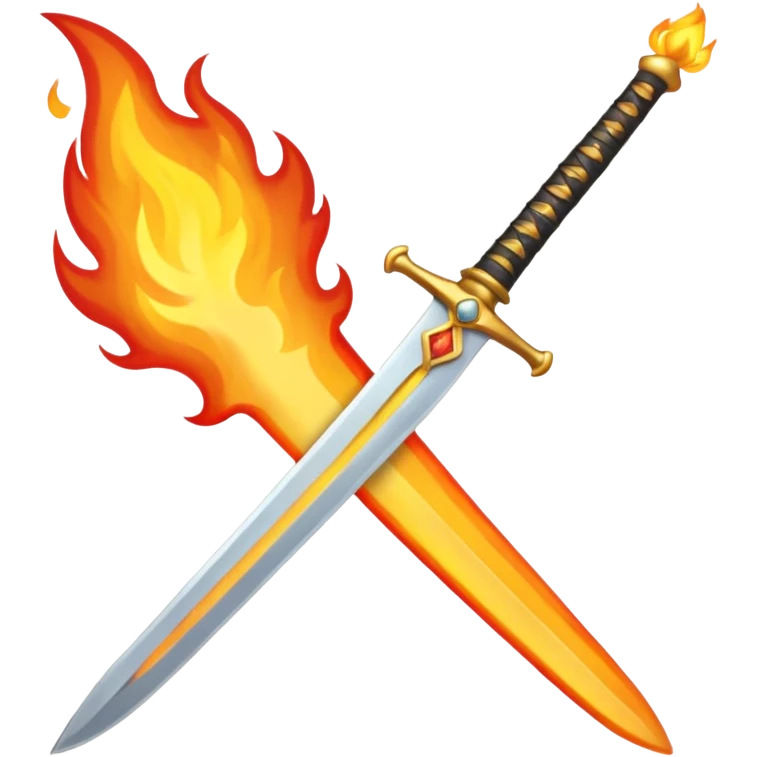 a sword on fire emoji emoji
