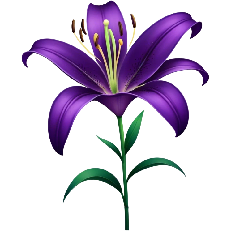 single Royal Purple Lily, straight stem emoji