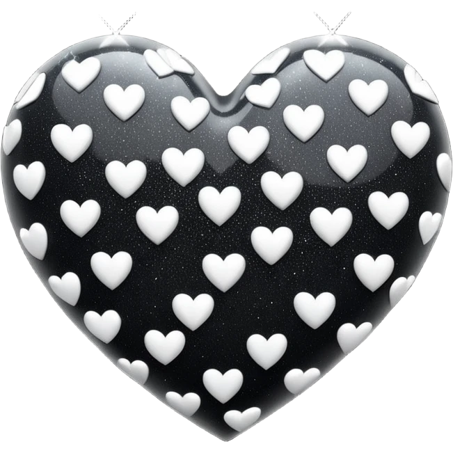 heart with black glitter and white hearts emoji