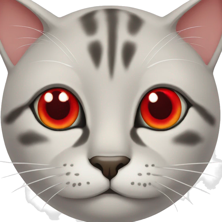 Cat with red low eyes emoji