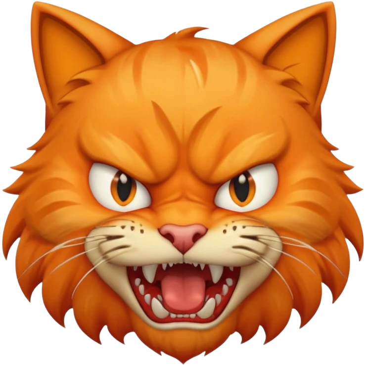 angry cat with fangs, front face  emoji