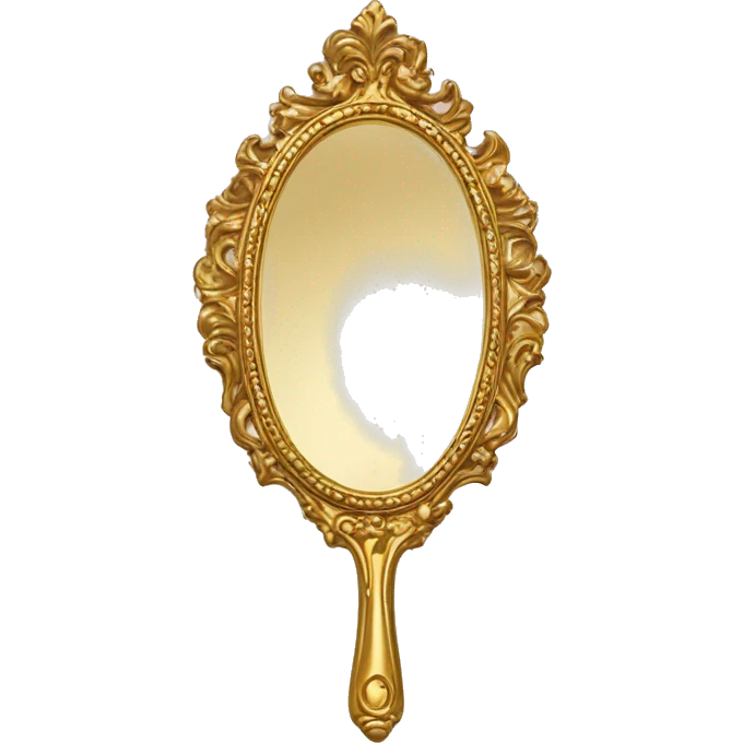 Vintage rococo handmirror gold emoji